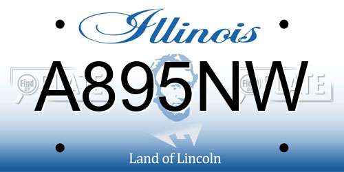 A895NW Illinois License Plate