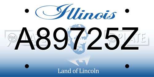 A89725Z Illinois License Plate