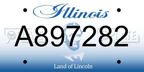 A897282 Illinois License Plate