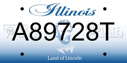 A89728T Illinois License Plate