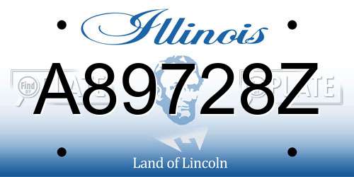 A89728Z Illinois License Plate