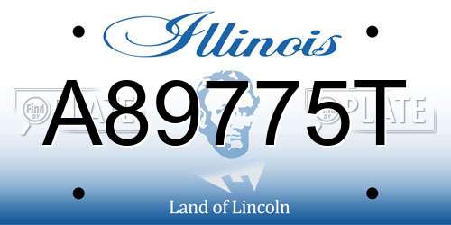 A89775T Illinois License Plate