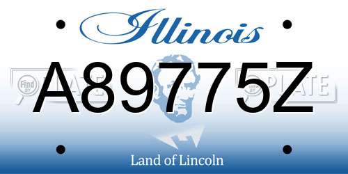 A89775Z Illinois License Plate
