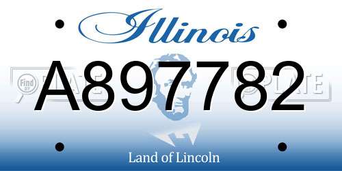 A897782 Illinois License Plate