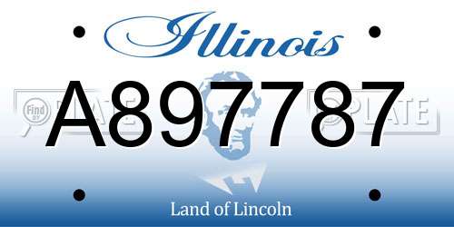 A897787 Illinois License Plate