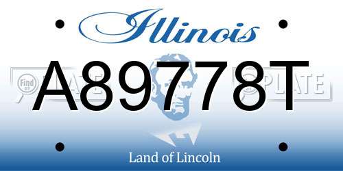 A89778T Illinois License Plate