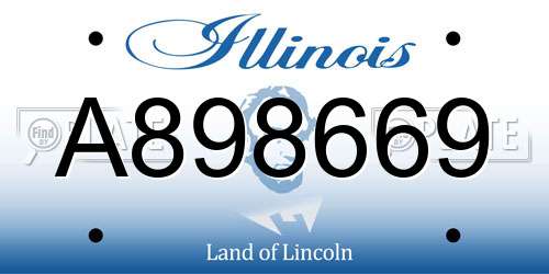 A898669 Illinois License Plate