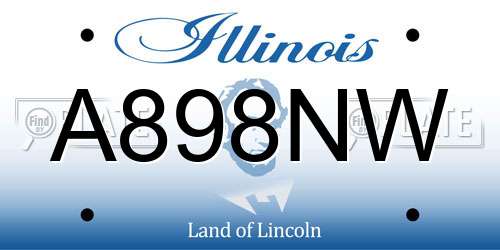 A898NW Illinois License Plate