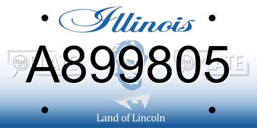A899805 Illinois License Plate