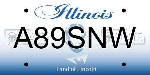 A89SNW Illinois License Plate