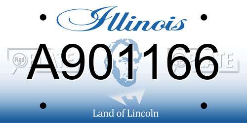 A901166 Illinois License Plate