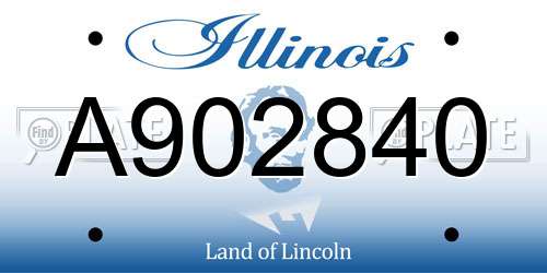 A902840 Illinois License Plate