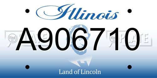 A906710 Illinois License Plate