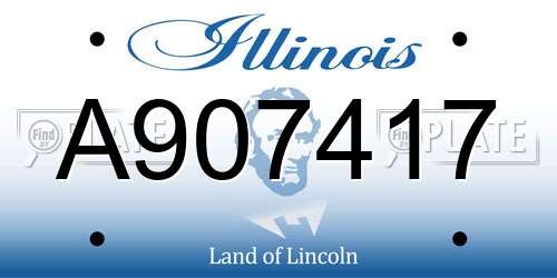 A907417 Illinois License Plate