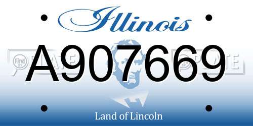 A907669 Illinois License Plate