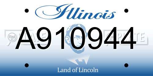 A910944 Illinois License Plate