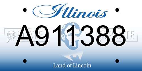 A911388 Illinois License Plate