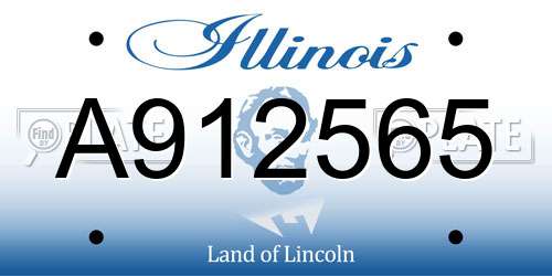 A912565 Illinois License Plate