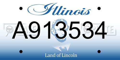 A913534 Illinois License Plate