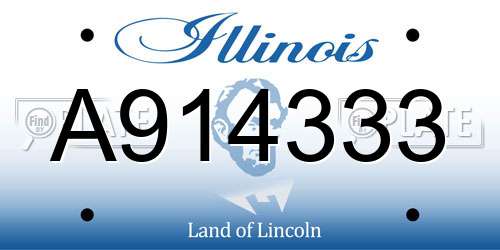 A914333 Illinois License Plate