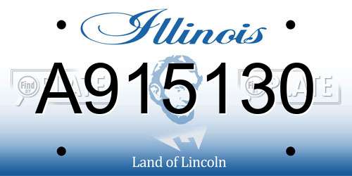 A915130 Illinois License Plate