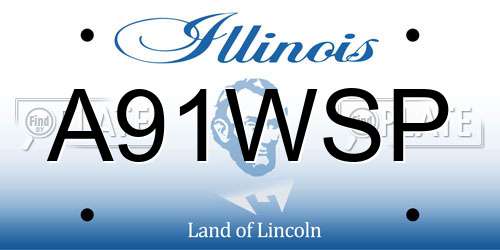 A91WSP Illinois License Plate