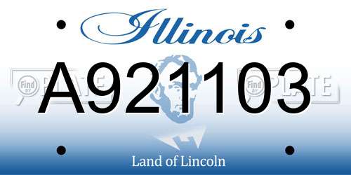 A921103 Illinois License Plate