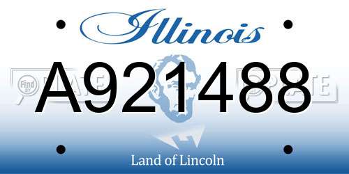 A921488 Illinois License Plate