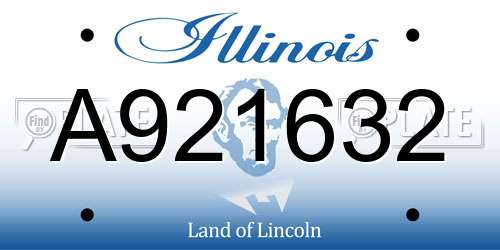 A921632 Illinois License Plate