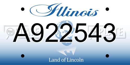 A922543 Illinois License Plate