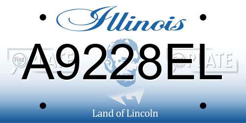 A9228EL Illinois License Plate