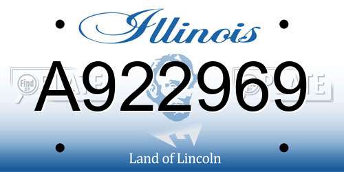 A922969 Illinois License Plate