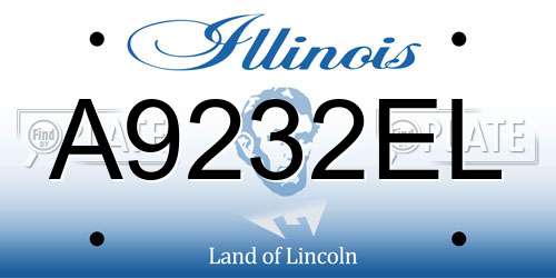 A9232EL Illinois License Plate