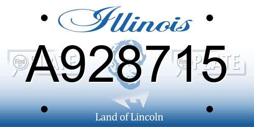 A928715 Illinois License Plate