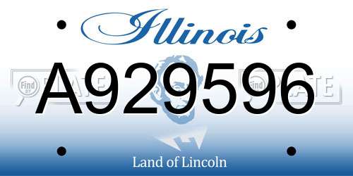 A929596 Illinois License Plate