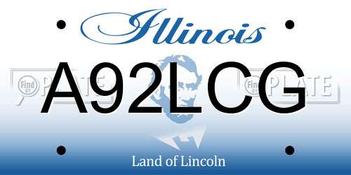 A92LCG Illinois License Plate
