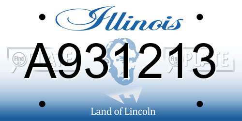 A931213 Illinois License Plate