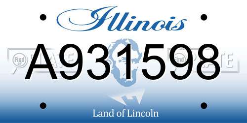 A931598 Illinois License Plate