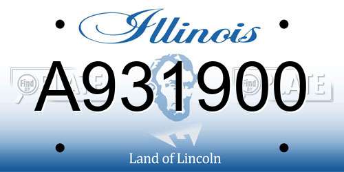 A931900 Illinois License Plate