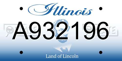 A932196 Illinois License Plate