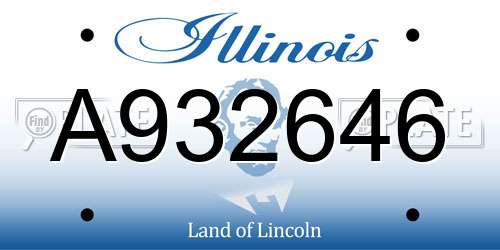 A932646 Illinois License Plate