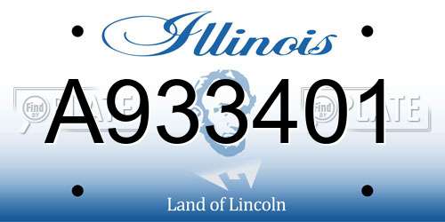 A933401 Illinois License Plate