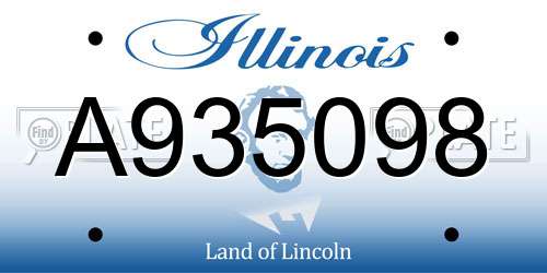 A935098 Illinois License Plate