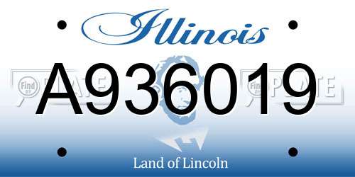 A936019 Illinois License Plate