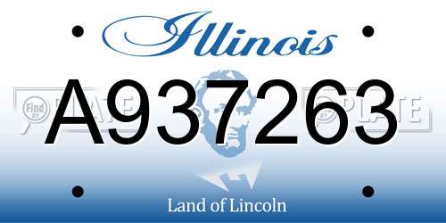 A937263 Illinois License Plate
