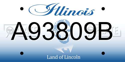 A93809B Illinois License Plate