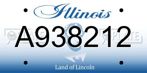 A938212 Illinois License Plate