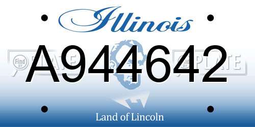 A944642 Illinois License Plate