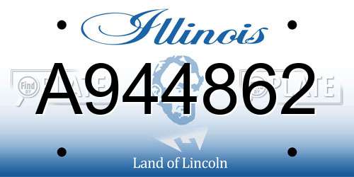 A944862 Illinois License Plate