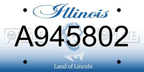A945802 Illinois License Plate
